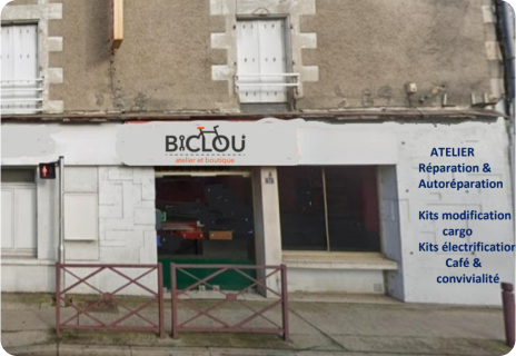 Devanture de l'atelier Poitiers Biclou